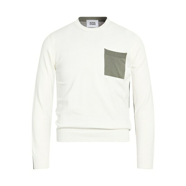 【貨物輸送無料】 アルファス テューディオ メンズ 編み物\u0026プルオーバー アウター Sweaters White