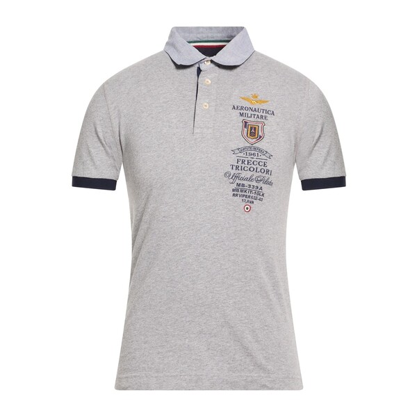 【送料無料】 アエロナウティカ ミリターレ メンズ Tシャツ トップス Polo shirts Grey|asty