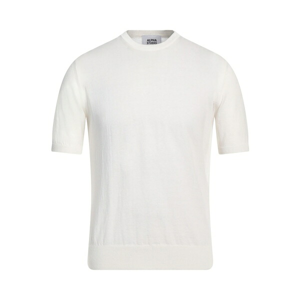 【貨物輸送無料】 アルファス テューディオ メンズ 編み物\u0026プルオーバー アウター Sweaters White