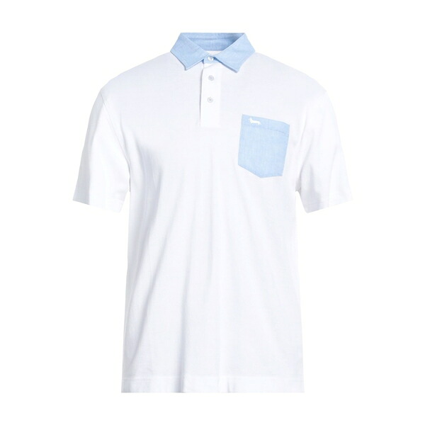 【送料無料】 ハーモント & ブレイン メンズ Tシャツ トップス Polo shirts White