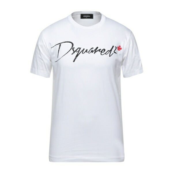 【送料無料】 ディースクエアード メンズ Tシャツ トップス T-shirts White