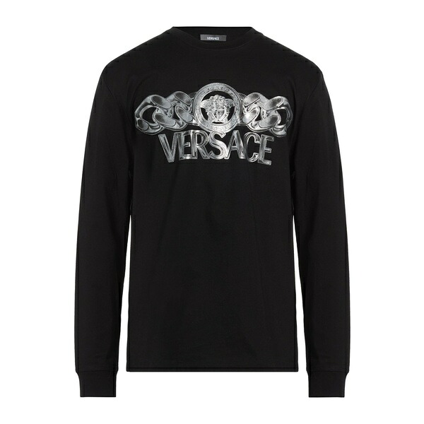 【送料無料】 ヴェルサーチ メンズ Tシャツ トップス T-shirts Black｜asty