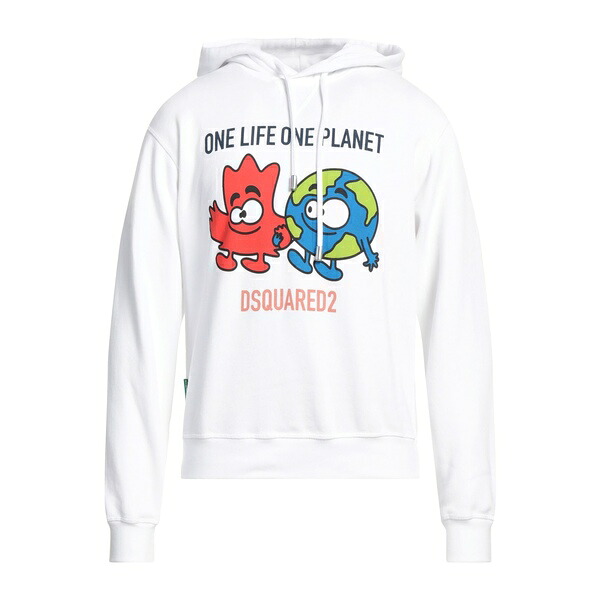 【送料無料】 ディースクエアード メンズ パーカー・スウェットシャツ アウター Sweatshirts White