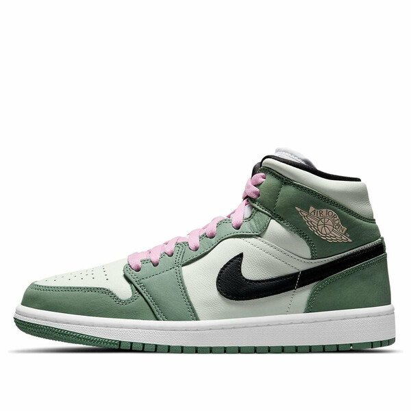 Air Jordan ジョーダン レディース スニーカー Dutch Green/Black/Barely Green/Arctic Pink 【(WMNS) Air Jordan 1 Mid SE 'Dutch Green' CZ0774-300】 サイズ US_7(24.0cm)|asty