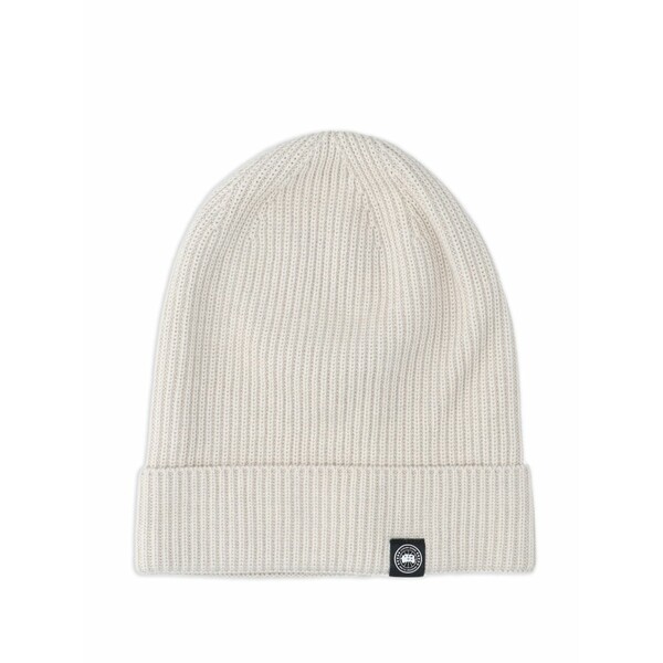 カナダグース メンズ かぶり笠 付属品 Ribbed cotton beanie hat Neutrals