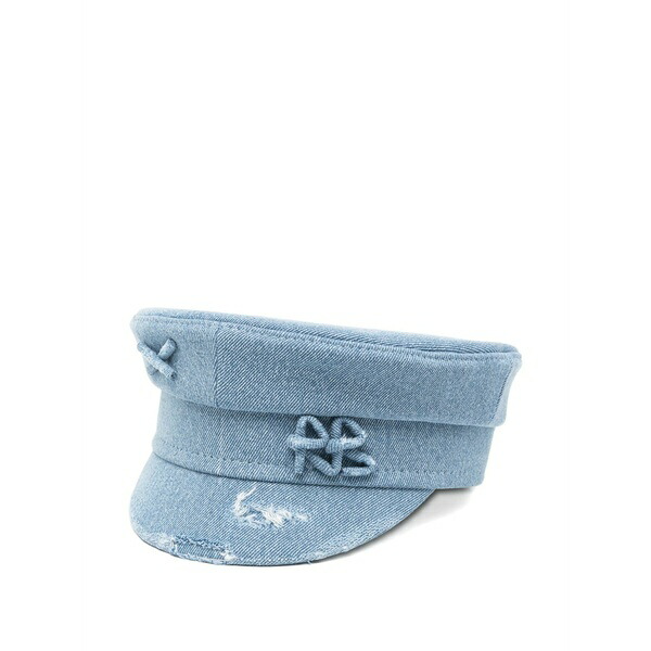 ラスランバジンスキー レディース かぶり笠 添え物 Frayed hat cap Blue