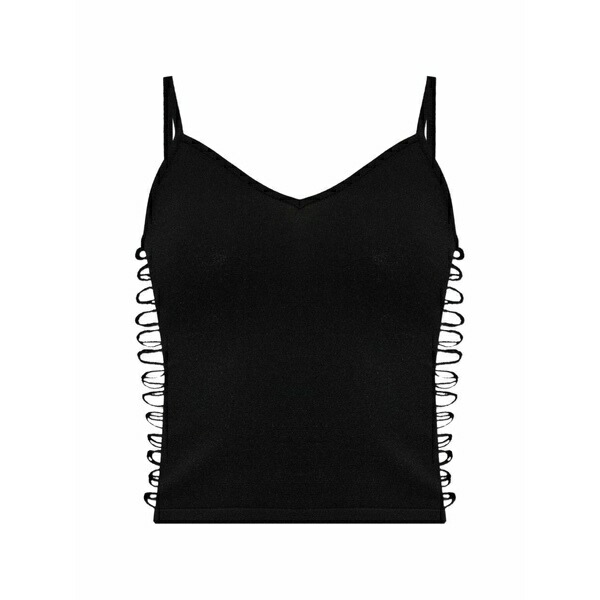 ディースクエアード レディース カットソー トップス Lace-up vest Black