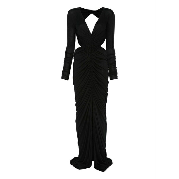 リックオウエンスリリーズ レディース ワンピース トップス Poppy cut-out ruched gown Black｜asty 107,690円