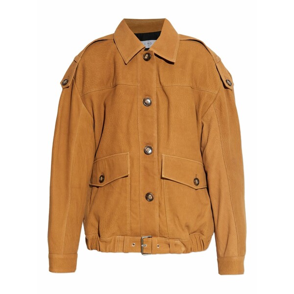イロ レディース 上衣＆上衣 アウター Button suede jacket Brown