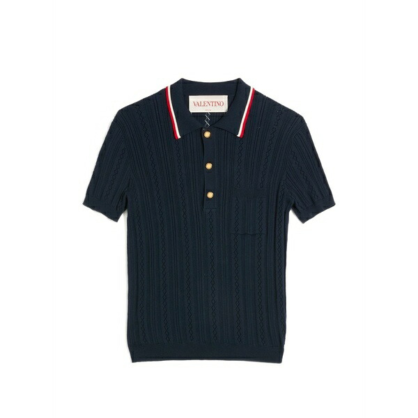 ヴァレンティノ ガラヴァーニ メンズ スポーツシャツ トップス Navy polo shirt Blue