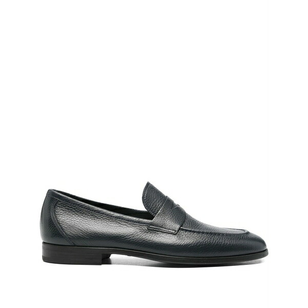 マグナーニ メンズ スリッポン・ローファー シューズ Almond-toe leather loafers Blue