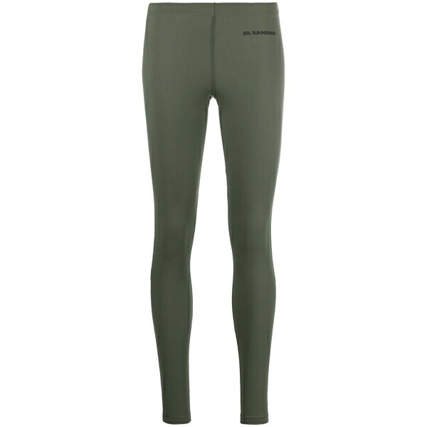 ジル・サンダー レディース カジュアルパンツ ボトムス Logo-print leggings Green｜asty