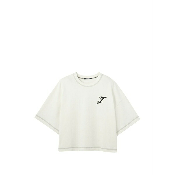 ジャクエムス レディース Tシャツ トップス Logo embroidered detail t-shirt White｜asty