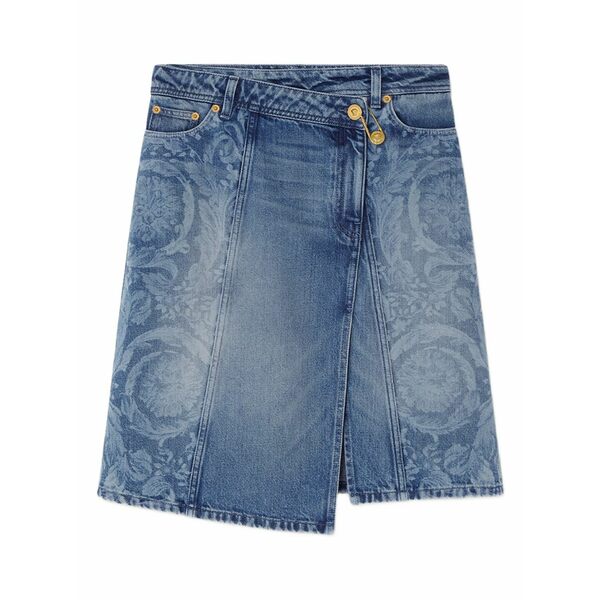 ヴェルサーチ レディース スコート ボトムス Asymmetric denim skirt Blue
