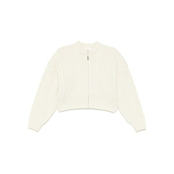 ひな形 レディース ジレー アウター Cable-knit cardigan Neutrals