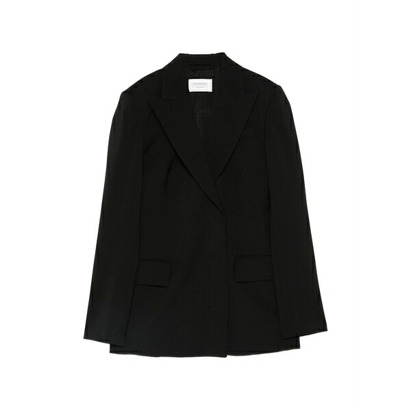 運動競技マックス レディース 上衣＆上衣 アウター Tailored peak lapel blazer Black