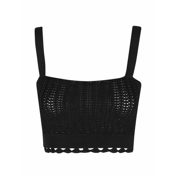 イロ レディース カットソー トップス Lyanne crochet-knit bralette top Black