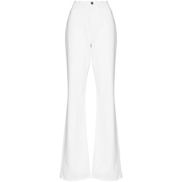 ラフ・シモンズ レディース デニムパンツ ボトムス Flared high-waisted jeans White|asty