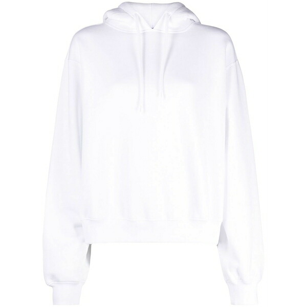 アレキサンダーワン レディース パーカー・スウェットシャツ アウター Logo-print drawstring hoodie White
