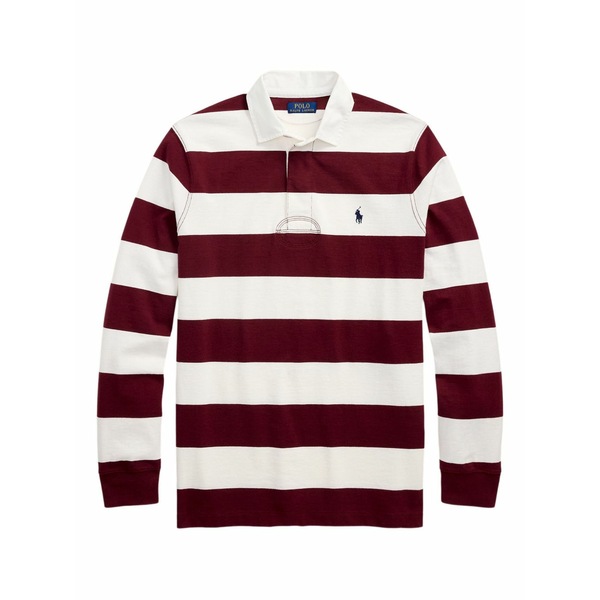 ラルフローレン メンズ スポーツシャツ トップス Striped long-sleeve polo shirt Red