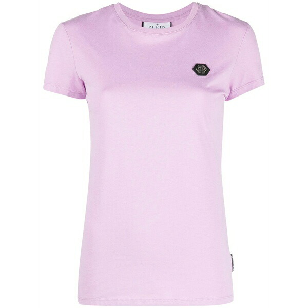 フィリッププレイン レディース Tシャツ トップス Pure cotton t-shirt Purple｜asty