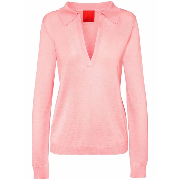カシミヤ はたご屋 優しいこと レディース 編み物\u0026ティーシャツ アウター Lane polo top Pink