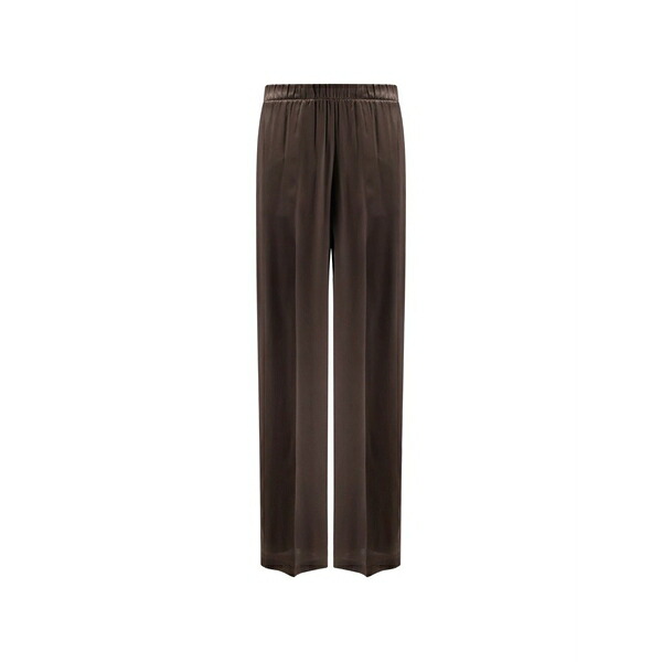 セミクチュール レディース カジュアルパンツ ボトムス Elasticated wide-leg trousers Brown｜asty