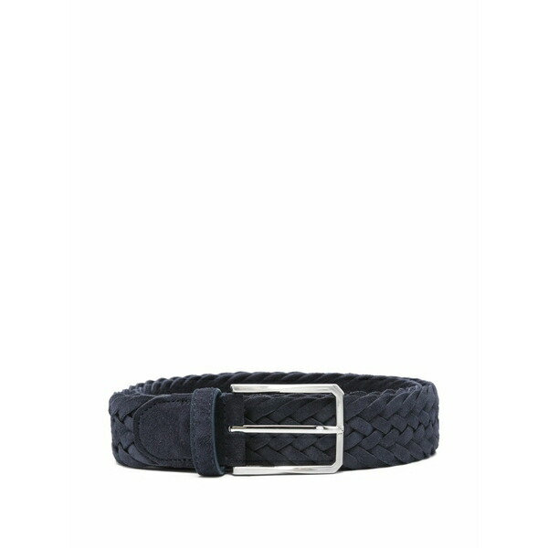 カナーリ メンズ 三尺帯 添え物 Braided leather belt Blue
