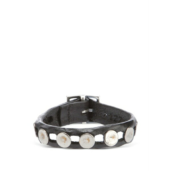オルチアーニ メンズ ブレスレット・バングル・アンクレット 付属物 Studded leather bracelet Black