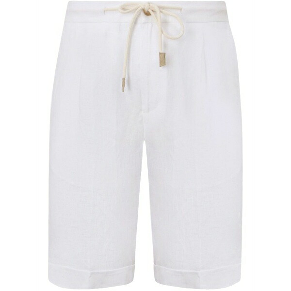 グランサッソ メンズ カジュアルパンツ ボトムス Linen shorts White|asty