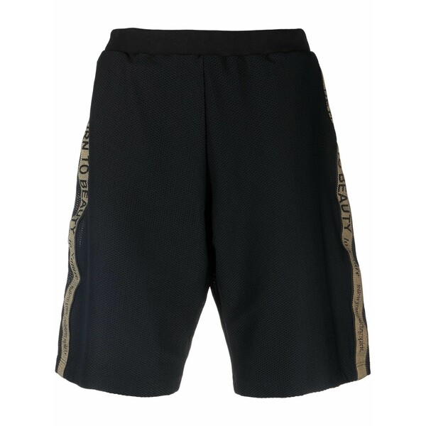 エトロ メンズ 心地好いズボン下 ボトムス Logo-tape casual shorts Black
