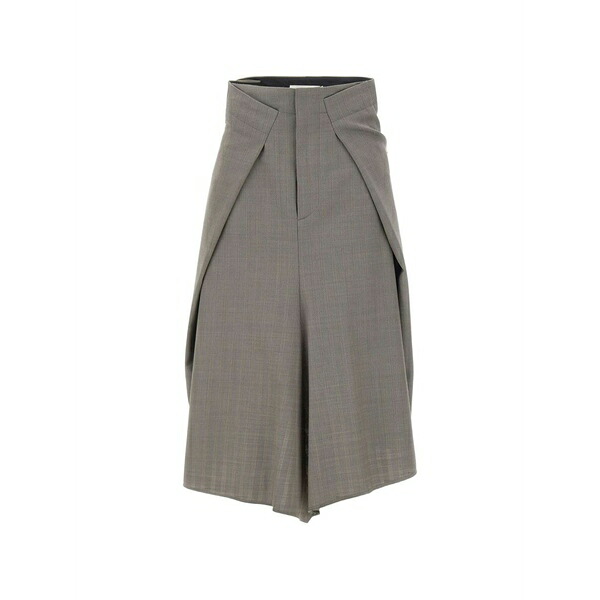 ヴィクトリア ベッカム レディース スコート ボトムス Asymmetric folded-panel MIDI skirt Grey