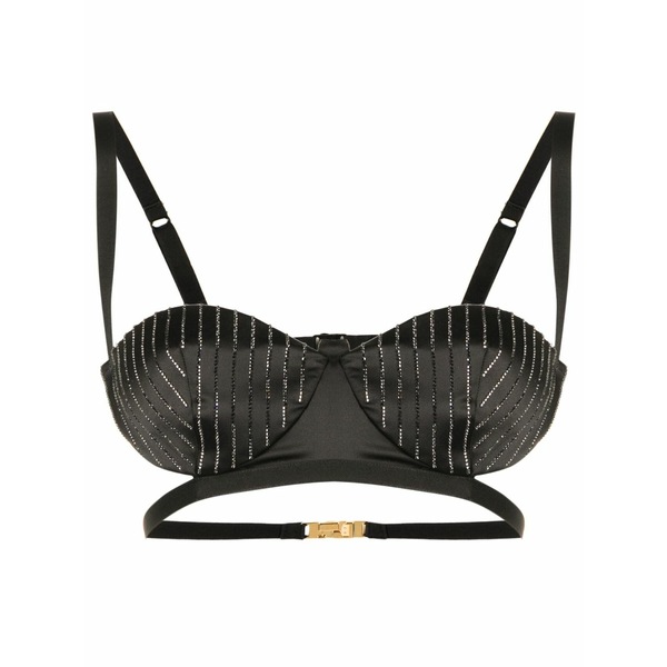 ジーシーディーエス レディース カットソー トップス Rhinestone-embellished bra top Black｜asty
