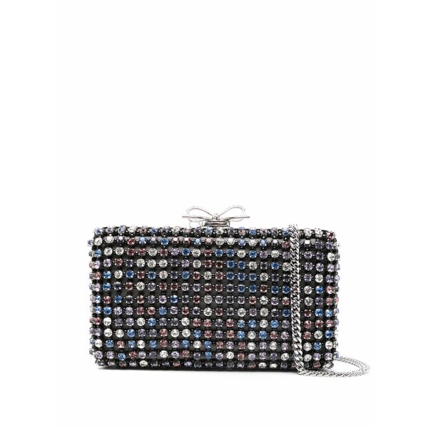 セルフ・ポートレイト レディース ハンドバッグ バッグ Chainmail crystal-embellished mini clutch bag Black｜asty