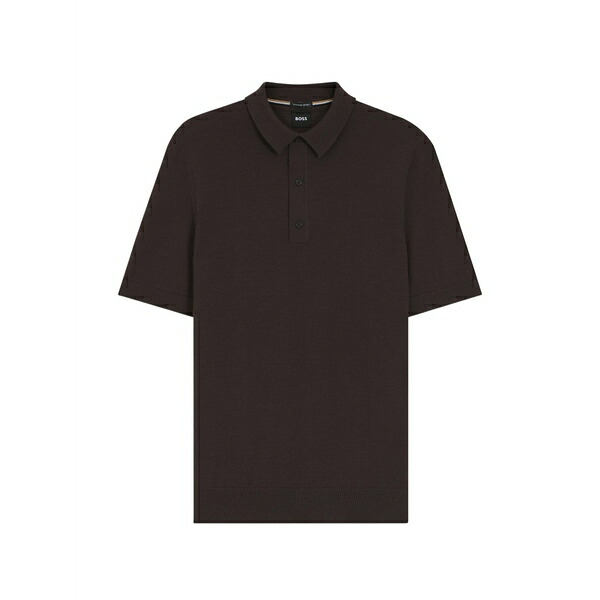 ボス メンズ ポロシャツ トップス Buttoned polo shirt Brown｜asty