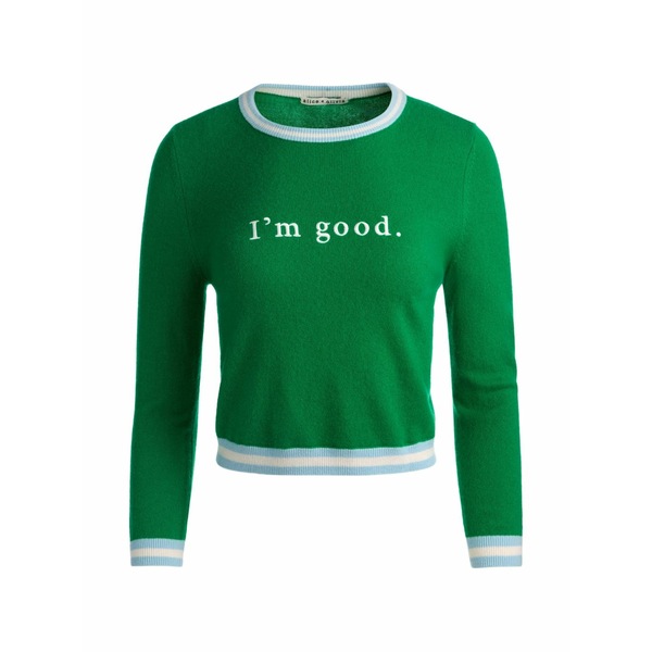 アリス アンド オリビア レディース 編み物\u0026スウェーター アウター Carolann cashmere sweater Green