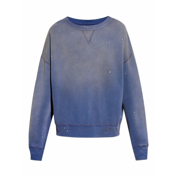 マルタンマルジェラ メンズ パーカー・スウェットシャツ アウター Logo-print sweatshirt Blue