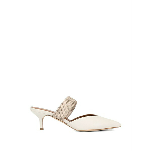 マローンスリアーズ レディース サンダル シューズ Maisie 85 woven-strap leather mules White|asty