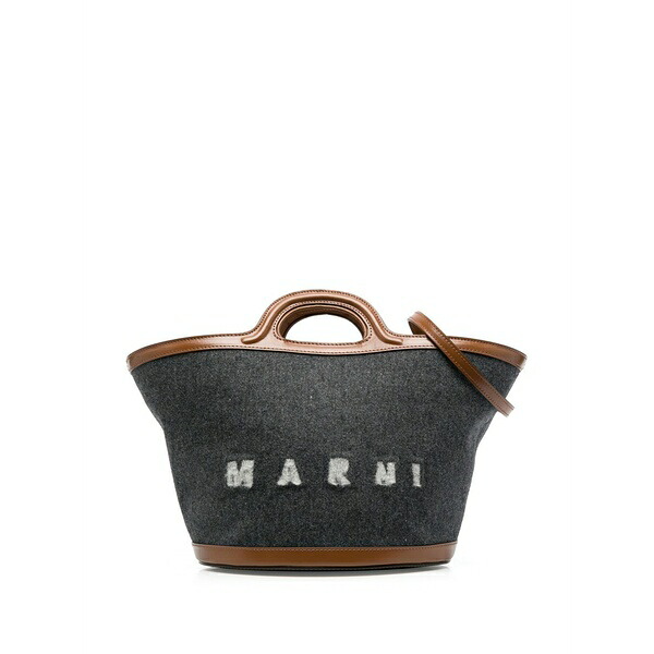 マルニ レディース トートバッグ バッグ Logo-print tote bag Grey