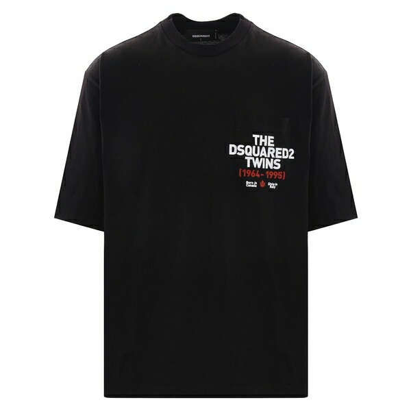 ディースクエアード メンズ プルオーバー トップス Logo-print t-shirt Black