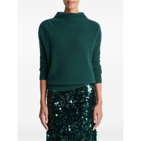 ヴィンス レディース 編み物\u0026プルオーバー アウター Funnel-neck sweater Green