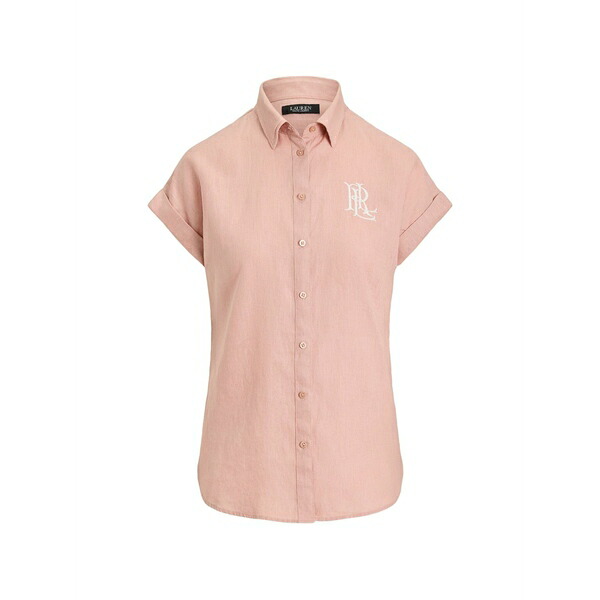 ラルフローレン レディース シャツ トップス Logo-embroidered shirt Pink