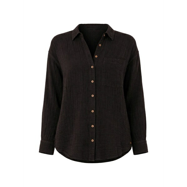 キセレナ レディース プルオーバー トップス Button shirt Black