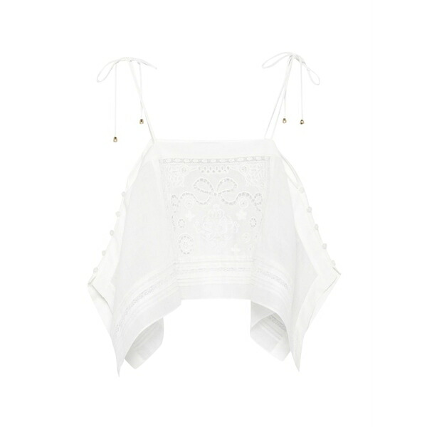 セルフ・ポートレイト レディース プルオーバー トップス Lace tie-strap top White