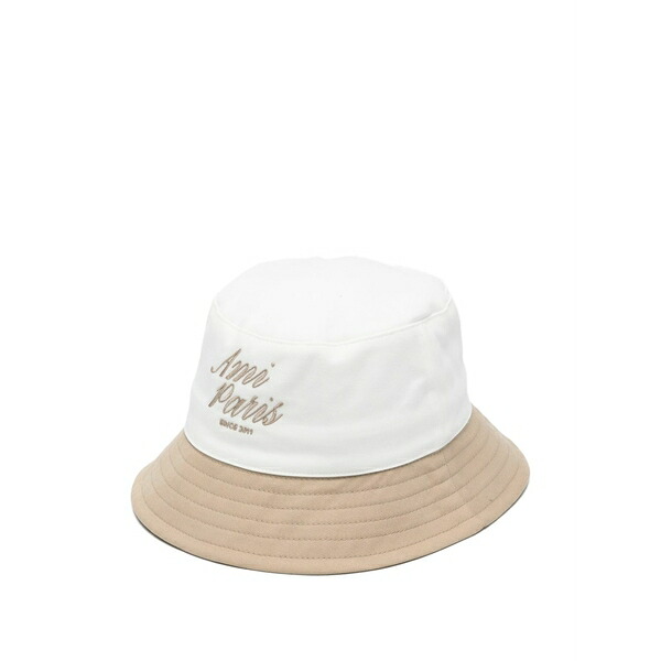 アミ メンズ 帽子 アクセサリー Logo-embroidered bucket hat Neutrals｜asty