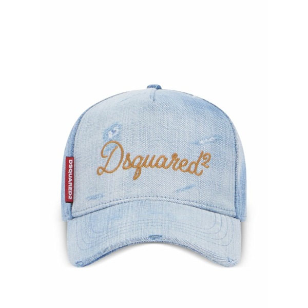 ディースクエアード メンズ 鳥打ち帽 付属物 Embroidered rainbow baseball cap Blue