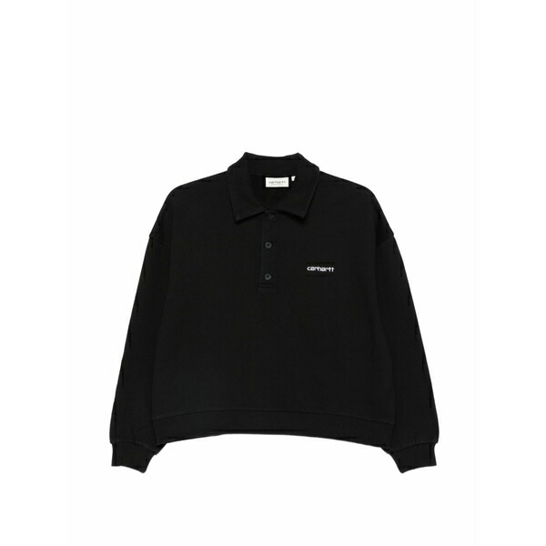 鉄道車両ハート形 レディース スポーツシャツ トップス Brenta buttoned polo shirt Black