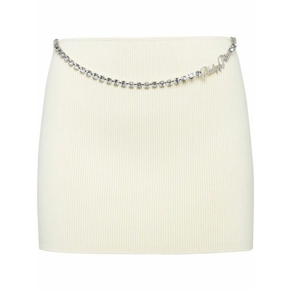 フィリップ飾り気の無い レディース スコート ボトムス Signature mini skirt White スカート-レディースファッション-ボトムス
