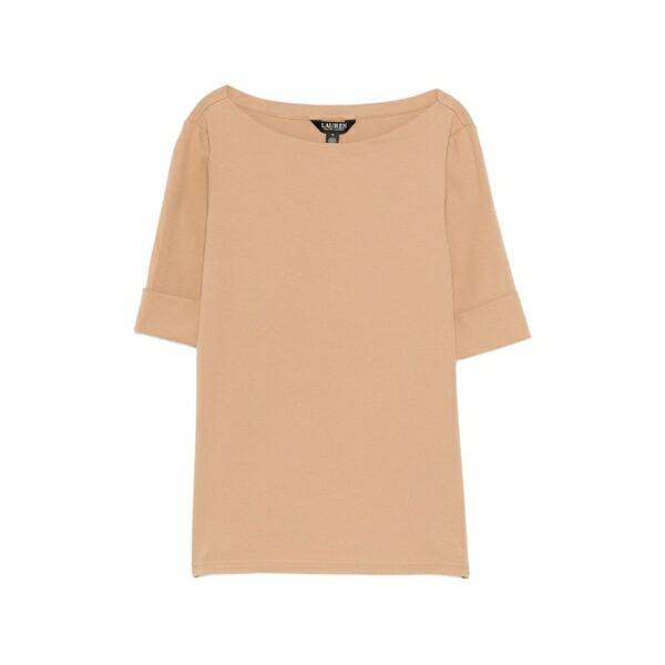 ラルフローレン レディース プルオーバー トップス Boat neck cuffed t-shirt Neutrals