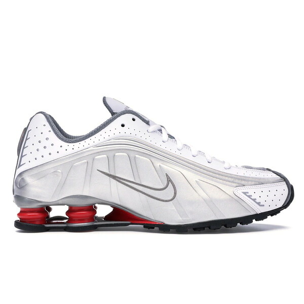 Nike ナイキ メンズ スニーカー 【Nike Shox R4 Metallic Silver Comet Red (2018)】 サイズ US_8(26.0cm) White/Metallic Silver-Comet Red-Black｜asty